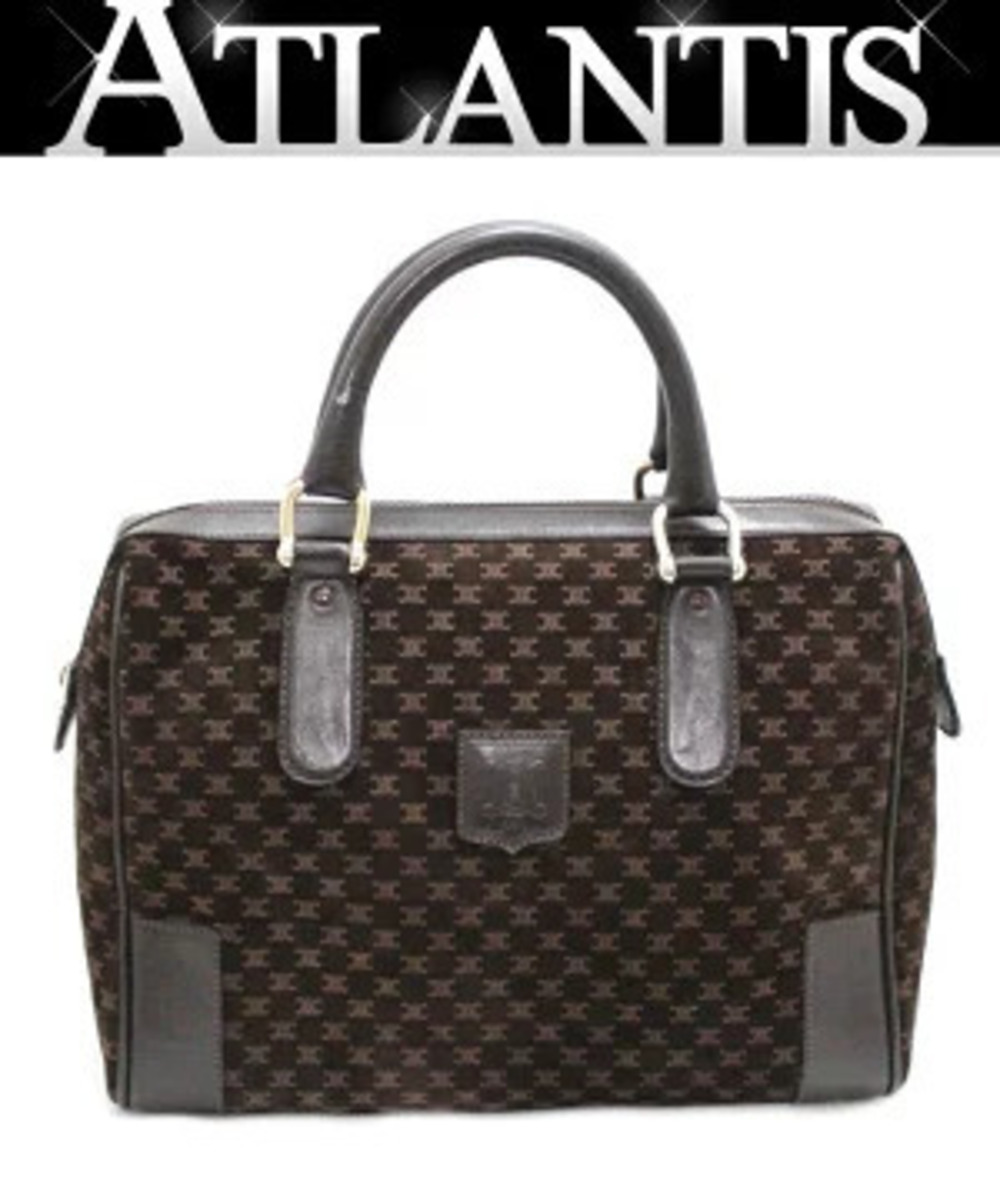 Celine Triomphe Boston Bag Suede x Leather Brown